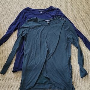 Set of 2 - long sleeve tulip style nursing tops